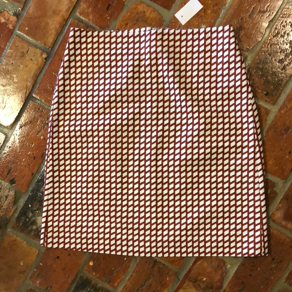 Ann Taylor Factory Dresses & Skirts - NWT Ann Taylor factory rust & cream geometric print knee length lined skirt sz4